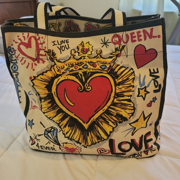 NWT Brighton "Queen of Love" Limited Edition Tom Clancy Canvas Tote Bag - Picture 4 of 13